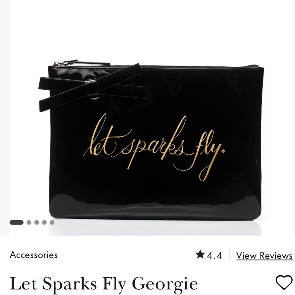 NWT Kate Spade Patent Sparks Fly Clutch black